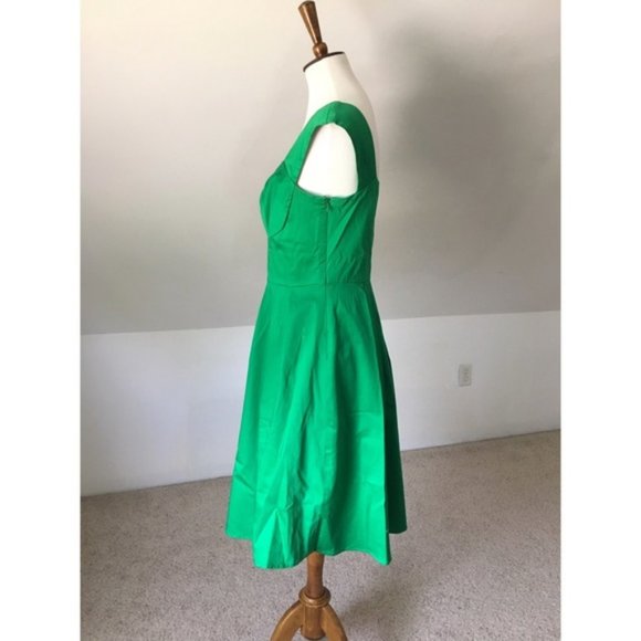 Calvin Klein Green Cap Sleeve Fit Flare Dress - Size 4
